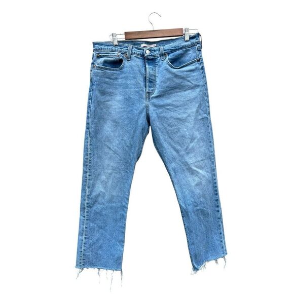 Levi’s Wedgie Straight button fly frayed size 31 sold at Free People comfy boho - Picture 4 of 6